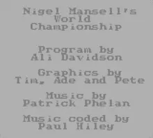 Image n° 4 - screenshots  : Nigel Mansell's World Championship